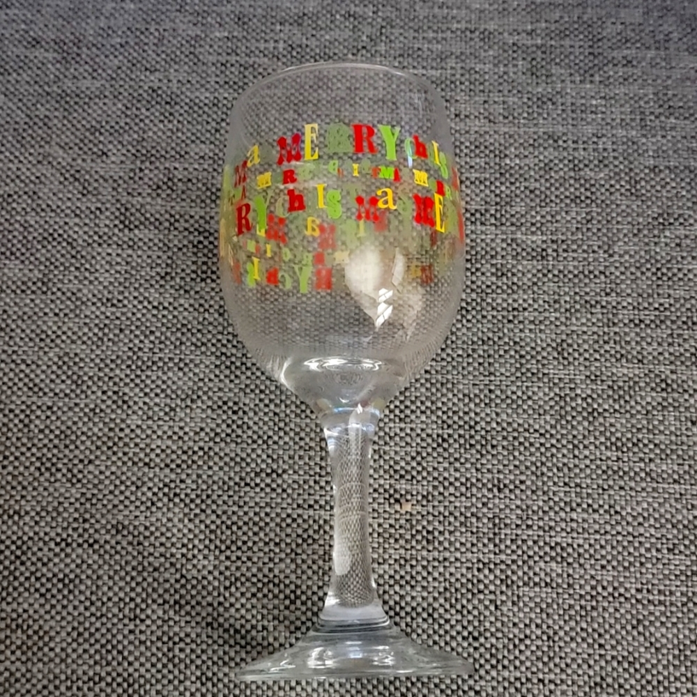 Christmas wine glass